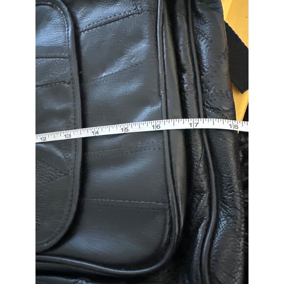 Vintage Patched Leather Multi Pocket Backpack - Picture 15 of 15